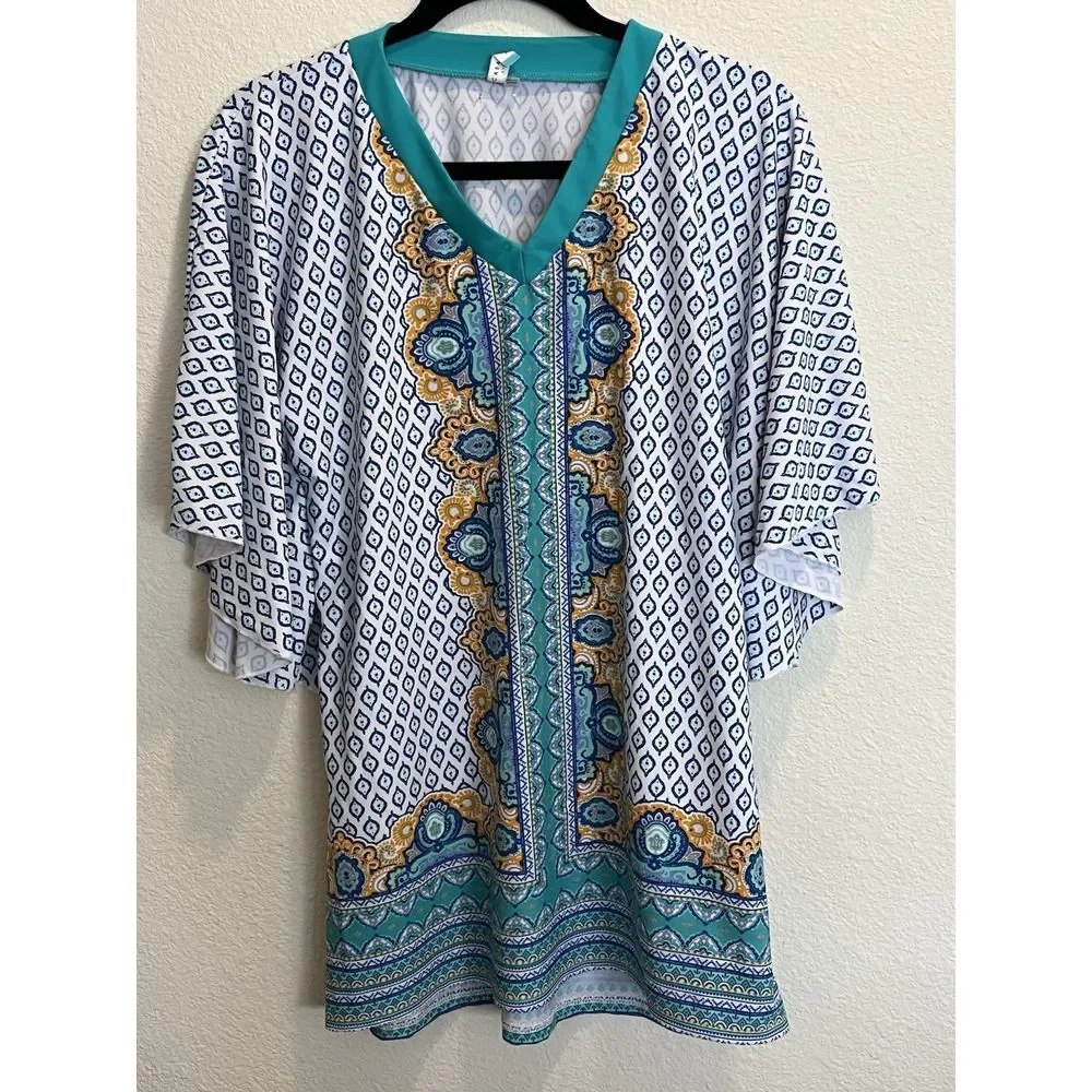 cabana life Coverup Size 10 Top Blue Cruise Vacation‎ Beach